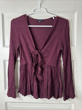 American Eagle Open Tie-Front Top